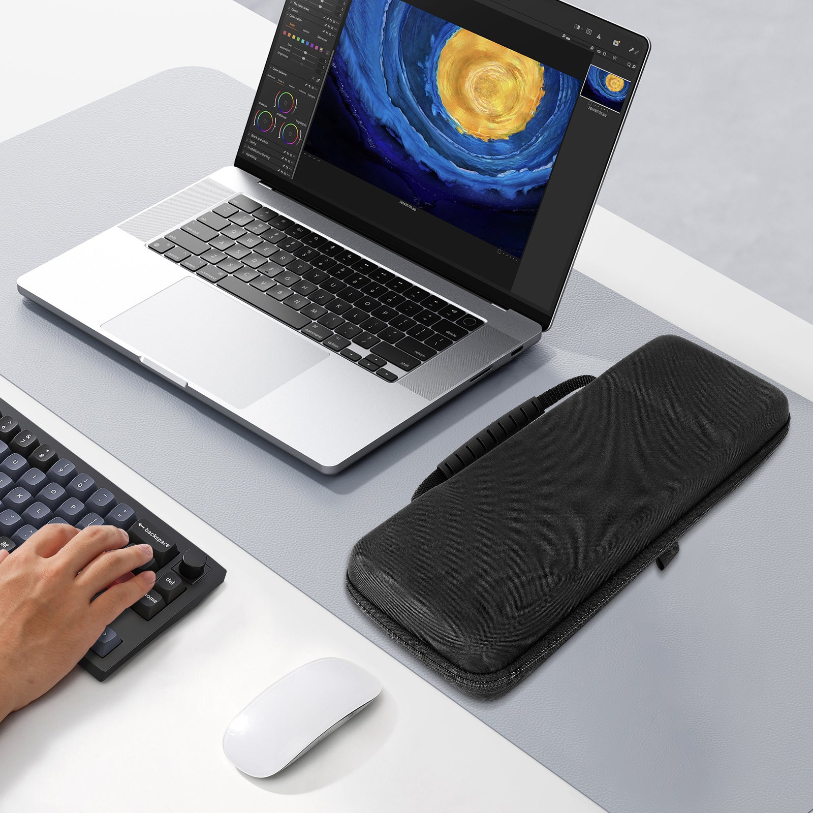 Linkidea Hard Travel Case for Compact 65% Keyboard, Computer 68 Key Wireless/Wired Keyboard Carrying Storage Bag, Compatible with Keychron Q2/V2, Corsair K65 PRO, ASUS ROG Falchion NX 65%