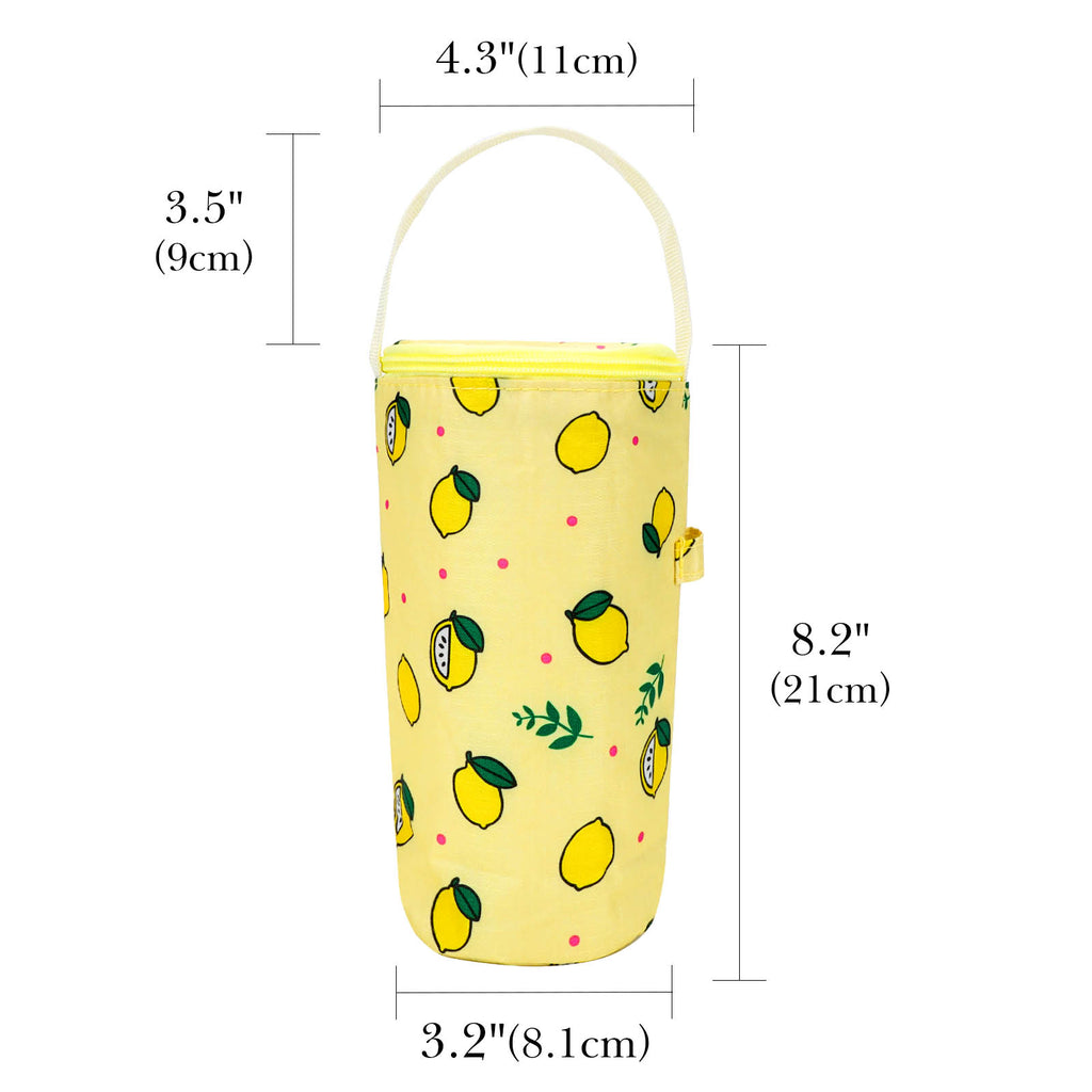 Linkidea Iced Coffee Cup Carrier Holder Compatible with Starbucks Venti and Trenta, Dunkin'Donuts, Oxford Cloth Drink Cooler Warmer Bag for 22oz - 32oz Coffee Beverage Drinks Cup, Yellow
