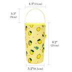 Linkidea Iced Coffee Cup Carrier Holder Compatible with Starbucks Venti and Trenta, Dunkin'Donuts, Oxford Cloth Drink Cooler Warmer Bag for 22oz - 32oz Coffee Beverage Drinks Cup, Yellow