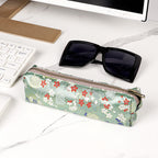 Extra Large Sunglasses Case, Oversized Eyewear Storage Organizer Pouch Soft Bag Compatible with Rayban RB4401D RBS0101S RB3825 Persol PO3350S PO3311S (Cotton-Linen, Pea Green)