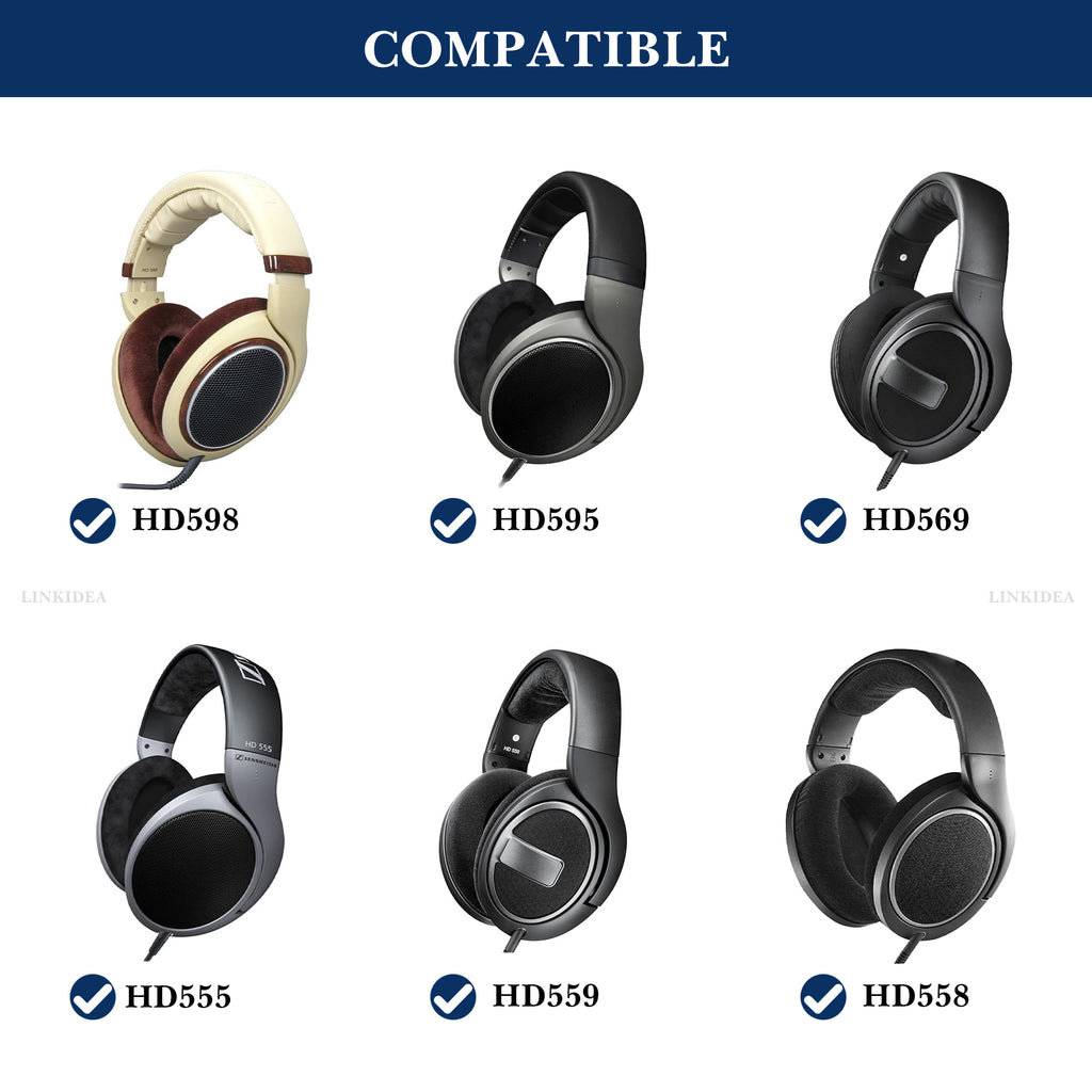 Linkidea Velour Replacement Headband Compatible with Sennheiser HD 598/ 598SE/ 598CS/ 595/ 569/ 559/ 558/ 555/ 518/ 515, Game ONE, PC360, PC373D Headphones (Brown)