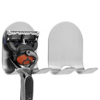 Linkidea 2 Pack Wall Mount Razor Holder for Shower, Self Adhesive Shaver Hooks, Round Stainless Steel Sticky Hanger Compatible with Venus Platinum, Fusion 5 Proshield, MK-23C (Silver)