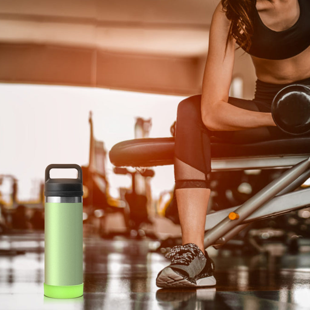 Linkidea 2 Pack Water Bottle Boot Compatible with YETI Rambler Jr. Kids 12oz, Rambler Bottle 12oz/18oz, Yonder 20oz, Silicone Anti-Slip Bottle Bottom Bumper Protector (Blueish Green)