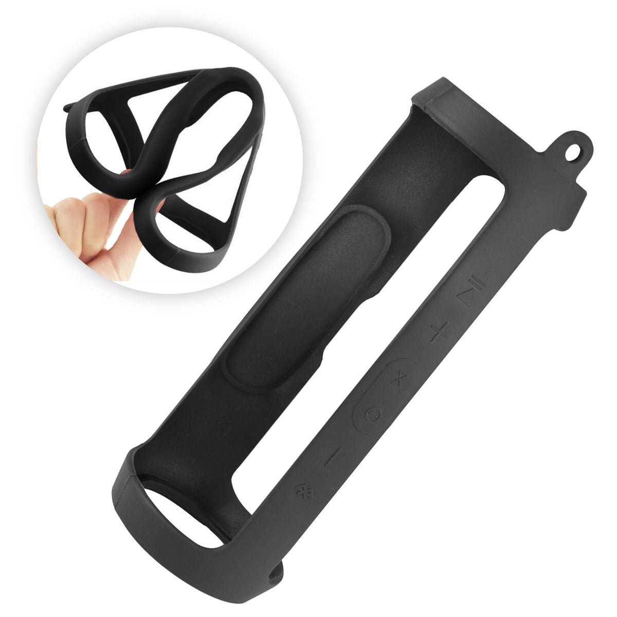 Linkidea Silicone Speaker Case Cover Compatible with JBL Charge 3, Soft Protective Sleeve with Keychain Hook, Black