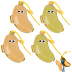 Linkidea 4 Pack Toothbrush Travel Cover with Toothpaste Dispenser, Portable Brush Head Protector, Cute Banana Shape Silicone Cap Compatible with GUM, Colgate Kids Toothbrush (Yellow&Green)