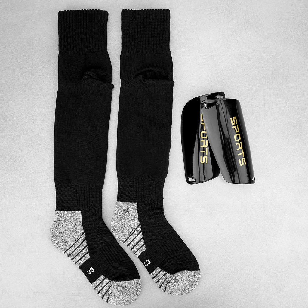 Linkidea Soccer Socks with Built-in Shin Guard Pockets for Kids, Knee High Soccer Socks Avoid Shin Guards Move Around, Improved Comfort (3 Pairs / Size M)
