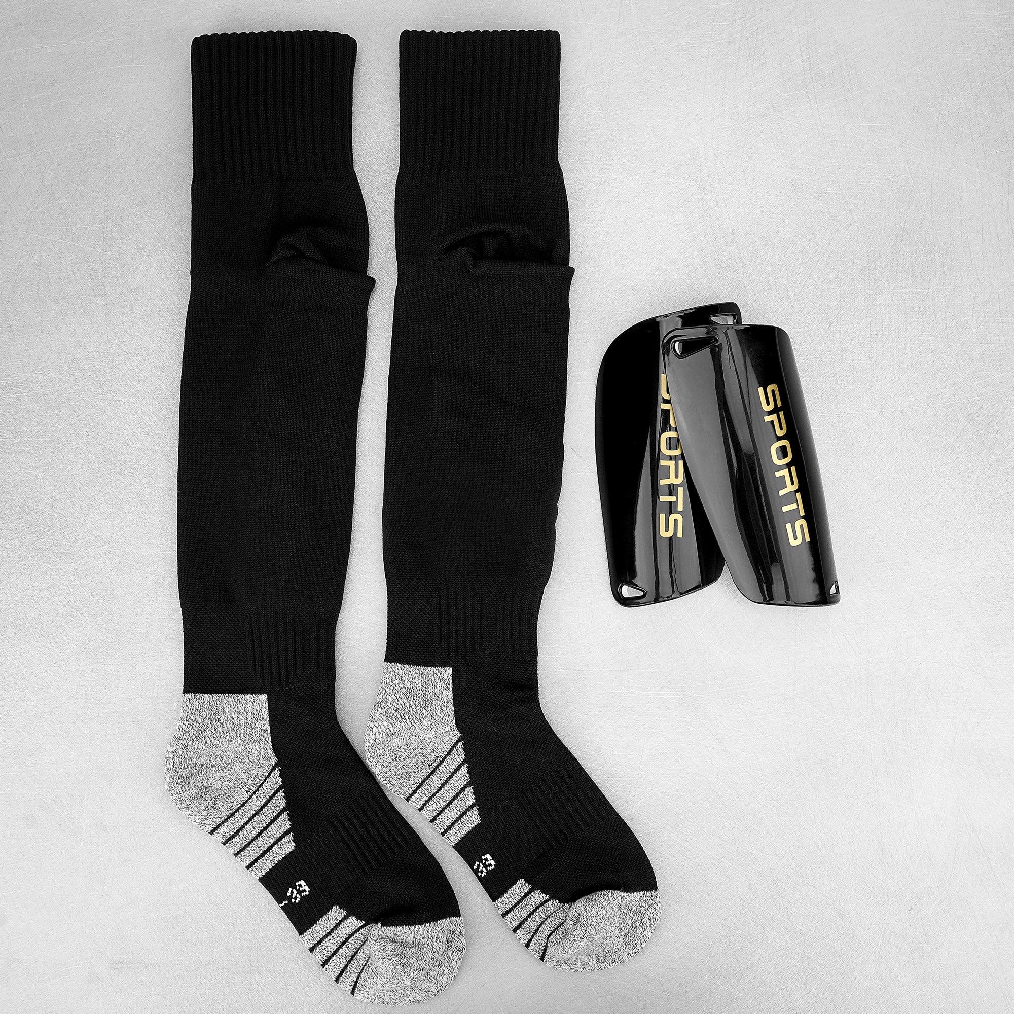 Linkidea Soccer Socks with Built-in Shin Guard Pockets for Kids, Knee High Soccer Socks Avoid Shin Guards Move Around, Improved Comfort (3 Pairs / Size M)