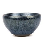 Linkidea Handmade Ceramic Shaving Bowl, Wide Mouth Shave Soap Lather Bowl for Men, Jian Zhan Glaze Wet Shaving Mug (Blue)