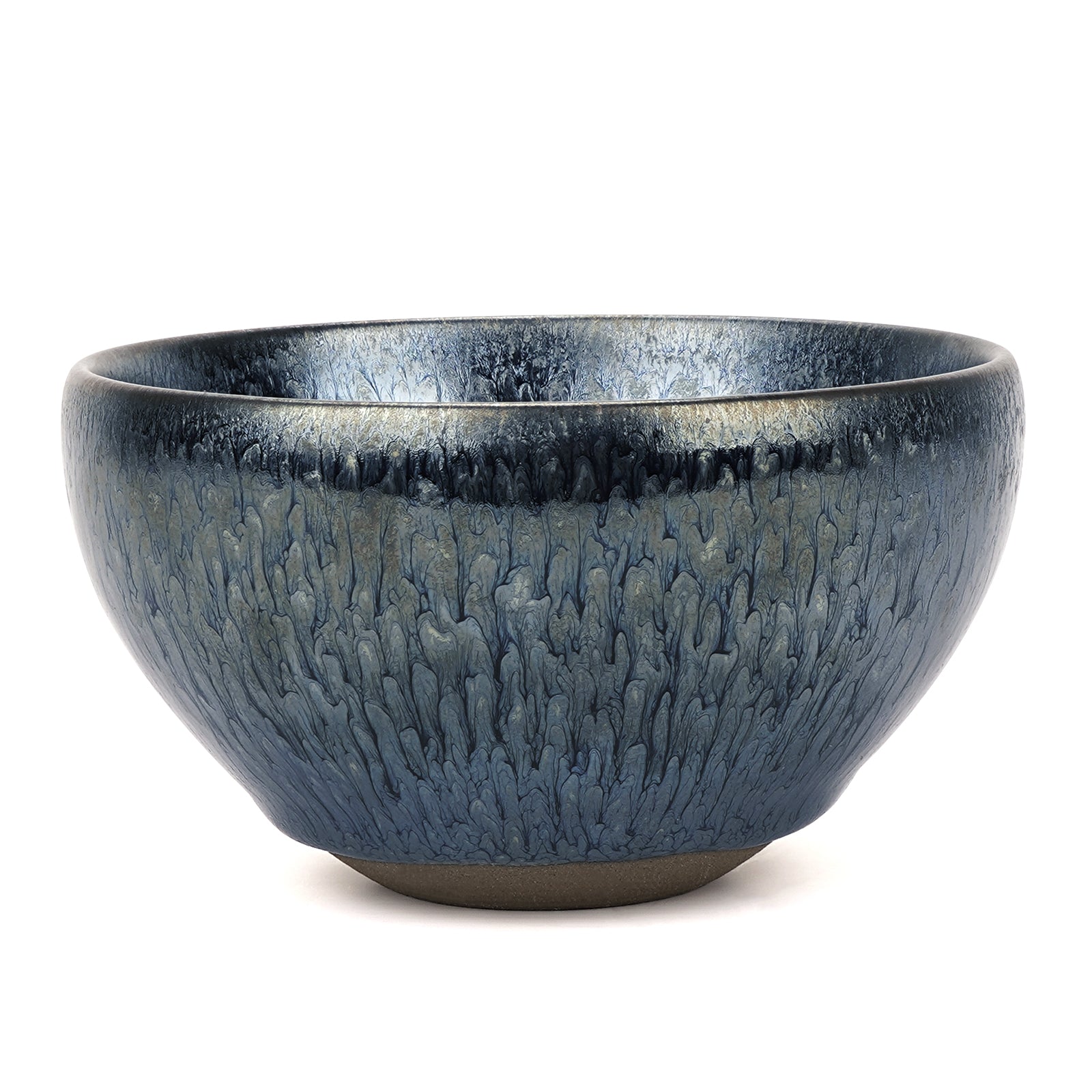 Linkidea Handmade Ceramic Shaving Bowl, Wide Mouth Shave Soap Lather Bowl for Men, Jian Zhan Glaze Wet Shaving Mug (Blue)