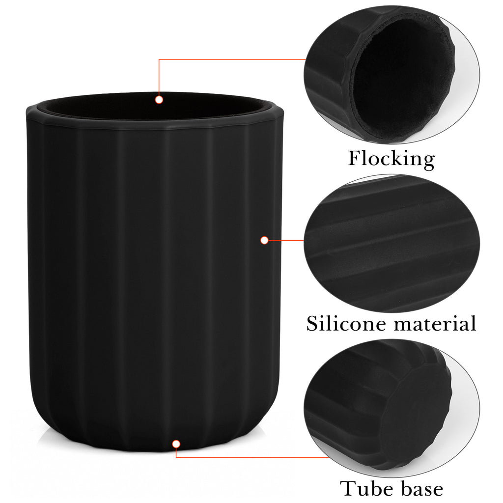 Car Cup Holder Sunglasses Stand, Extra Large Black Soft Silicone Eyewear Organizer with Plush Lined, Sun Shades Easy Access Storage, Scratch Protection