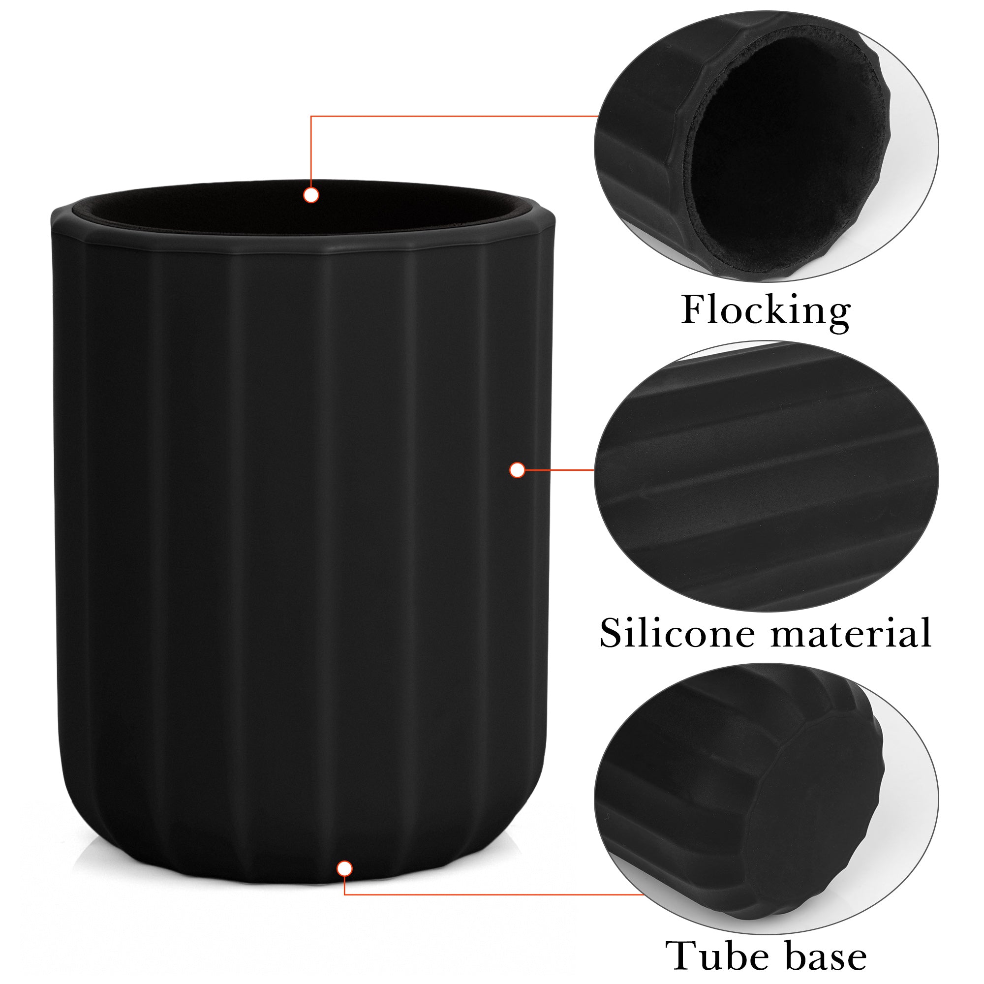 Car Cup Holder Sunglasses Stand, Extra Large Black Soft Silicone Eyewear Organizer with Plush Lined, Sun Shades Easy Access Storage, Scratch Protection