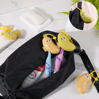 Linkidea 4 Pack Toothbrush Travel Cover with Toothpaste Dispenser, Portable Brush Head Protector, Cute Banana Shape Silicone Cap Compatible with GUM, Colgate Kids Toothbrush (Yellow&Green)