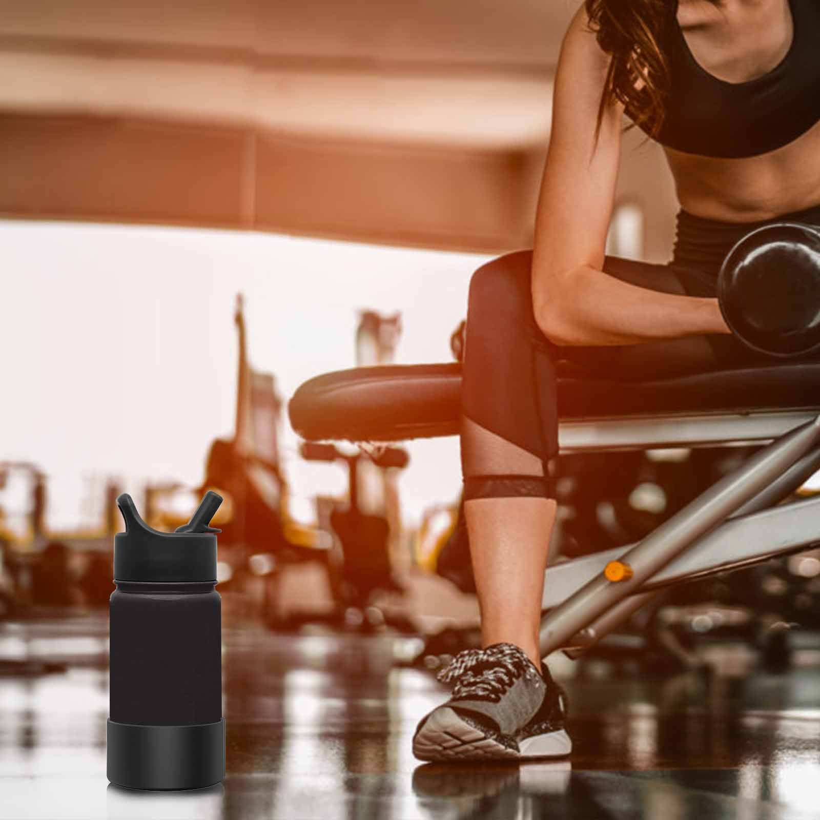 Linkidea 2 Pack Water Bottle Boot Compatible with Simple Modern Summit Collection 14oz/18oz/22oz, Silicone Waterbottles Bottom Bumper Protector (Black)