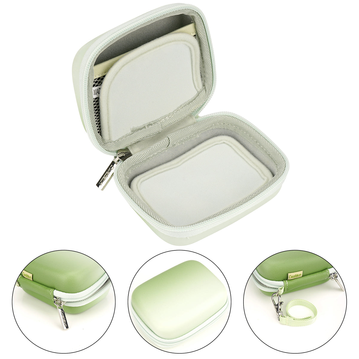 Linkidea Hard Shell Epilator and Shaver Travel Case, Protective Carrying Cover Compatible with Philips Satinelle / Braun 3-270 (Green/Case Only)