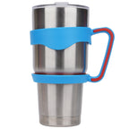 Linkidea Tumbler Handle Compatible with 30oz YETI Rambler, OZARK TRAIL Tumbler, Portable Anti Slip Travel Mug Grip, Blue