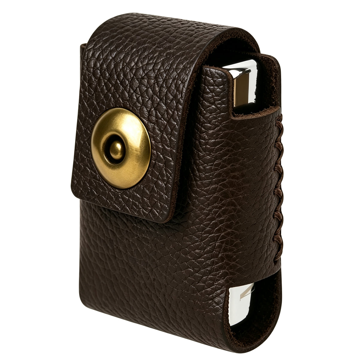 Linkidea Vegan Leather Lighter Case Holder, Protective Lighter Pouch Compatible with Standard Zippo Lighter, Portable Belt Loop Holster for Outdoor Camping Daily Use (Brown)