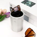 Sunglasses Desk Holder Stand Compatible with Extra Large Glasses, Grey Silicone Eyeglasses Display Storage Organizer with Plush Lined