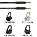 Linkidea Audio Cable with Mic for Sony WH-1000XM6/1000XM5/1000XM4, XB910N/XB900N, 3.5mm to 3.5mm Replacement Aux Cord with Inline Microphone and Volume Control (5 ft / 1.5 m)