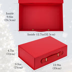 Linkidea Quick Assemble Magnetic Gift Box, Large Rigid Packaging Box With Shredded Paper Filler, Gift Packaging Compatible with Over-Ear Headphone Gifts (Red)