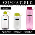 Linkidea 2 Pack Water Bottle Boot Compatible with Nalgene Sustain Wide Mouth 32oz/48oz, Narrow Mouth 32oz, Silicone Anti-Slip Bottle Bottom Bumper Protector (Clear White)