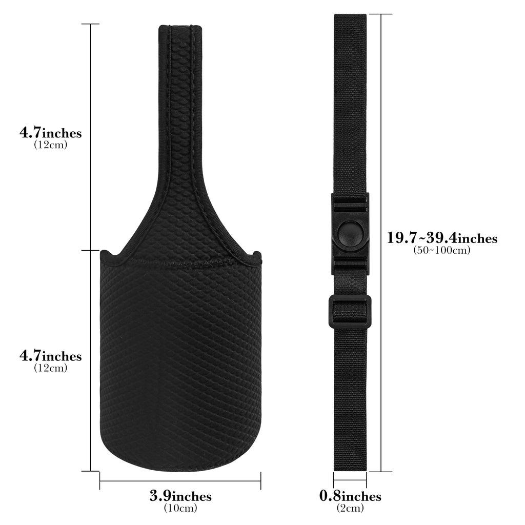 Linkidea Insulated Food Jar Carry Bag, Neoprene Small Lunch Bags for Women, 2 Ways Insulated Lunch Bags for Jar with Shoulder Strap, Compatible with Thermos 16 oz Food Jar (Black)