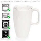 Linkidea Ceramic Coffee Mug with Slide Lid, 20oz Extra Large Travel Coffee Cup with Handle, Reusable Tall Coffee Mugs Large Capacity Drinking Teacups, Microwave and Dishwasher Safe