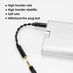 Linkidea 4.4mm Balanced Male to 3.5mm Female Headphone Adapter Cable, Silver-Plated Copper Audio Converter for HiFi DAC, DAP & Headphone Amplifier, 16cm