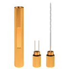Linkidea Aluminum Alloy Cigar Draw Enhancer Tool, 2-in-1 Cigar Punch Cutter Draw Cigar Tool with Twin Needle, Sharp Punch Cigar Cutters for Gift (Gold)
