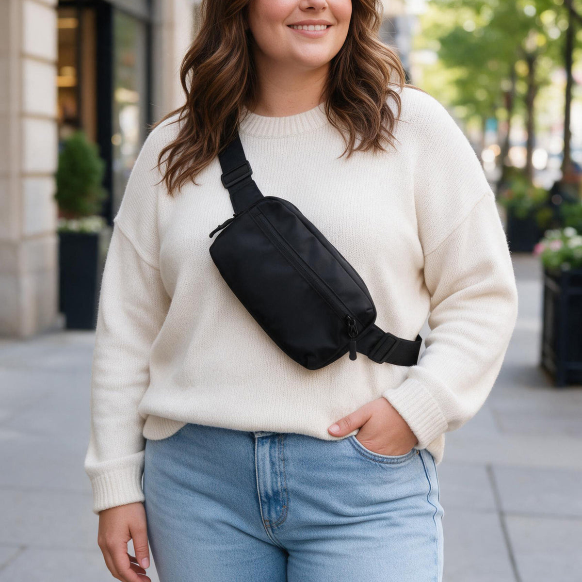 Extra Long Strap, RFID Blocking Fanny Pack, Max 60 Inches Adjustable Belt for Plus Size, Travel and Everyday Carry