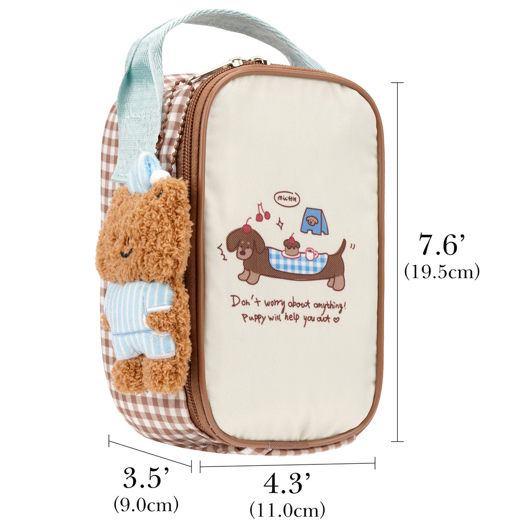 Linkidea Thermal Snack Bag with Pendant, Lunch Cooler Bag Designed for Insulated Food Jar 16oz, Lunch Tote Fits Travel, Compatible with Thermos, Dacool 16 oz Food Jar (Beige)