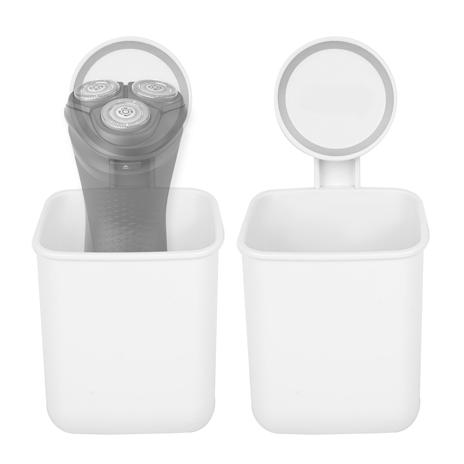 Linkidea 2 Pack Electric Shaver Holder with Drain Hole, Self-Adhesive Wall Mount Storage Razor Stand, Compatible with Philips Norelco Shaver 2400 / 3600, Series 7, 9 (White)