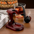 Linkidea Wooden Tobacco Pipe Stand Holder Rack, Compatible with Most Smoking Pipes, Portable Pipe Display Organizer, Pipe Holder for Smoking Accessories (Red)