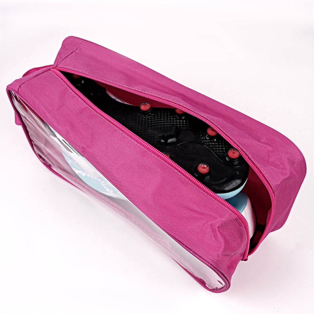 Linkidea 2 Pack Soccer Shoe Carrying Bag, Soccer Cleats Storage Bag, Fit Up to US Men Size 13 Soccer Shoes, Compact Soccer Boots Duffle Bag with Water Resistant Design (Pink)