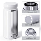 Linkidea 6.8oz (200ml) Mini Water Bottle, Vacuum Insulated Stainless Steel Bottle for Hot & Cold Drinks, Spill-Proof Small Bottle Fit Handbag, Purse and Pocket (White)