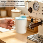 Linkidea 2 Pack Silicone Coffee Mug Lid for 3"(76mm) to 3.4"(86mm) Inside Diameter Mugs, Splash Resistant Replacement Mug Lid for Home, Office, Travel, Dishwasher-Safe (Blue)