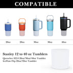 Linkidea Water Bottle Boot Compatible with Stanley Quencher H2.0 20oz/30oz/40oz, IceFlow Flip 20oz/30oz, Silicone Waterbottle Bottom Sleeve Cover Protector, Bottle Bumper (White / 2 Pack)