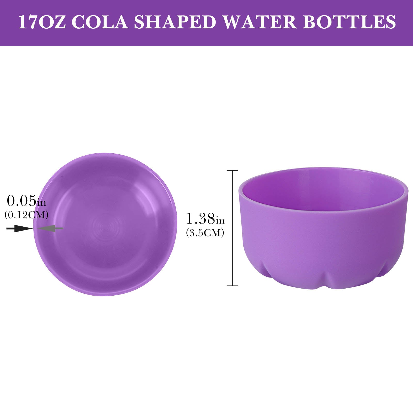 Linkidea 2 Pack Water Bottle Boot Compatible with 17oz ORIGINAL, BJPKPK, MIRA Cascade Cola Shaped Bottles, Silicone Bottle Bottom Sleeve Bumper Protector (Purple)