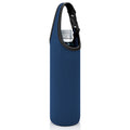 Linkidea Plastic Bottled Water Sleeve with Carry Strap Compatible with 16.9/20 Fl Oz Lifewtr, Smartwater, Portable Disposable Water Bottle Cover Holder for Outdoor, Navy Blue