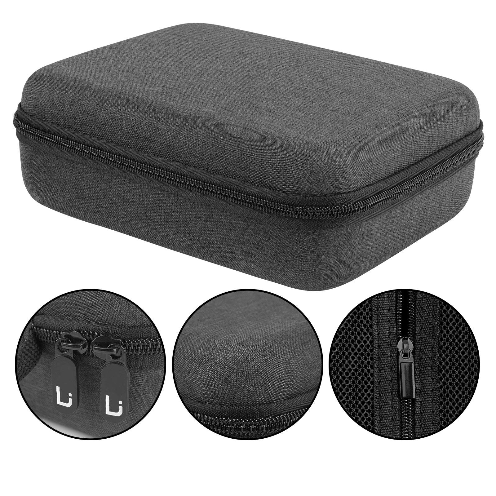 Linkidea Hard Shell Travel Case Compatible with Zoom G1X FOUR, B1X FOUR, A1X FOUR, Guitar Bass Multi-Effects Processor (Dark Grey)