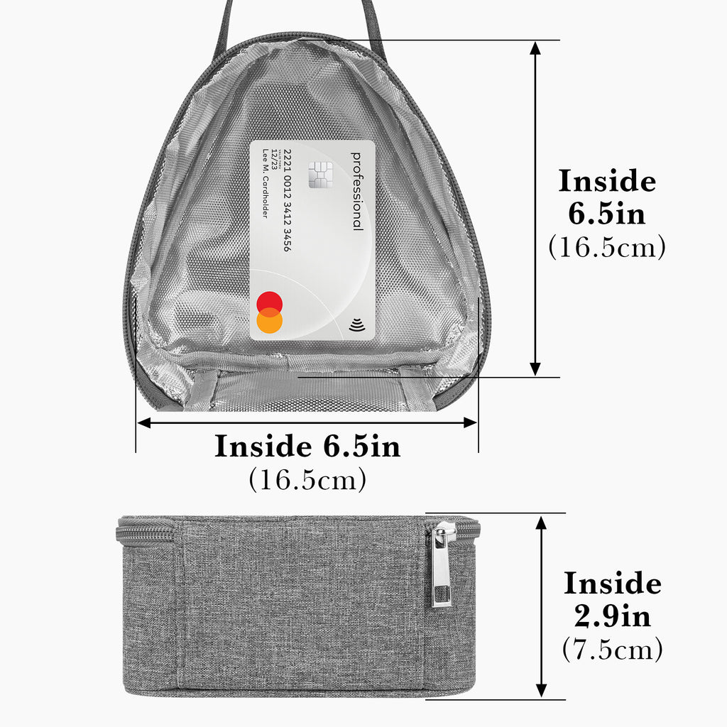 Linkidea Medium Reusable Lunch Bag, Insulated Snack Pouch, Leakproof Food Storage Bag for Sandwiches, Snacks and Fruits, Compact Lunch Tote for Daily Use (Grey)