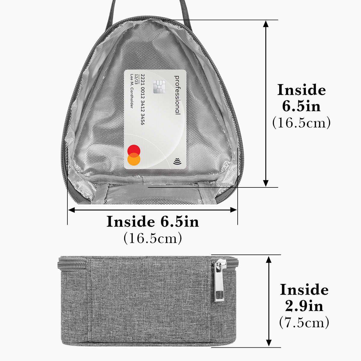 Linkidea Medium Reusable Lunch Bag, Insulated Snack Pouch, Leakproof Food Storage Bag for Sandwiches, Snacks and Fruits, Compact Lunch Tote for Daily Use (Grey)