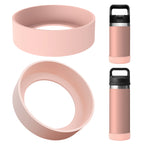 Linkidea 2 Pack Water Bottle Boot Compatible with YETI Rambler Jr. Kids 12oz, Rambler Bottle 12oz/18oz, Yonder 20oz, Silicone Anti-Slip Bottle Bottom Bumper Protector (Ice Pink)