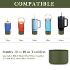 Linkidea 2 Pack Water Bottle Boot Compatible with Stanley Quencher H2.0 20oz/30oz/40oz, IceFlow Flip 20oz/30oz Tumbler, Silicone Bottle Bottom Sleeve Cover Bumper Protector (Army Green)