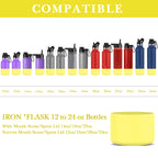 Linkidea 2 Pack Water Bottle Boot Compatible with IRON °FLASK Wide/Narrow Mouth 12oz/14oz/16oz/18oz/20oz/22oz/24oz, Silicone Bottle Bottom Sleeve Cover Bumper Protector (Pineapple)