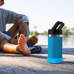 Linkidea 2 Pack Water Bottle Boot Compatible with YETI Rambler Jr. Kids 12oz, Rambler Bottle 12oz/18oz, Yonder 20oz, Silicone Anti-Slip Bottle Bottom Bumper Protector (Blue)
