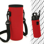 Linkidea Water Bottle Fence Sleeve with Hook Compatible with YETI Rambler Bottle 18oz, Hydro Flask Wide Mouth Bottle 18oz/20oz, Neoprene Bottle Shoulder Strap Bag for Outdoor Sports, Red
