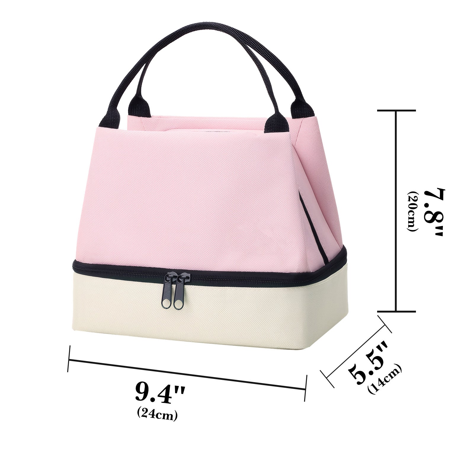 Linkidea Encrypted Oxford Cloth Lunch Bag, Large Capacity Reusable Insulated Lunch Bag for Picnic or Travel, Compatible with B.Box, Sunhanny, Pedeco, QQKO, Xgxn Lunch Box (Pink)