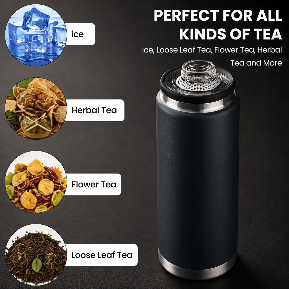 Linkidea 304 Stainless Steel Tea Strainer Compatible with YETI Rambler Bottle 18oz/26oz/36oz/46oz/64oz Chug and MagDock Caps, Ice Strainer Filter Blocker Fruit Stopper, 2 Pack
