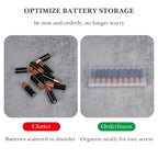Linkidea 4 Pack AA Battery Storage Organizer Box, Holds 10 AA Batteries, Pocket Portable Battery Case, Compact Battery Holder for Travel (Clear)