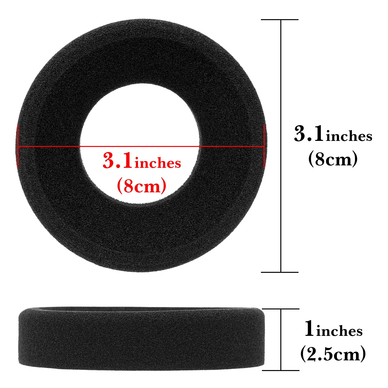 Linkidea Replacement Ear Pads for GRADO SR125, SR225, SR325, SR60, SR80, SR80e, M1, M2 Headphones Ear Cushions (Foam/Black)